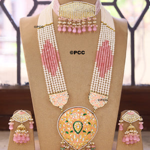 Fashionable Ethnic Choker Necklace set with Earrings