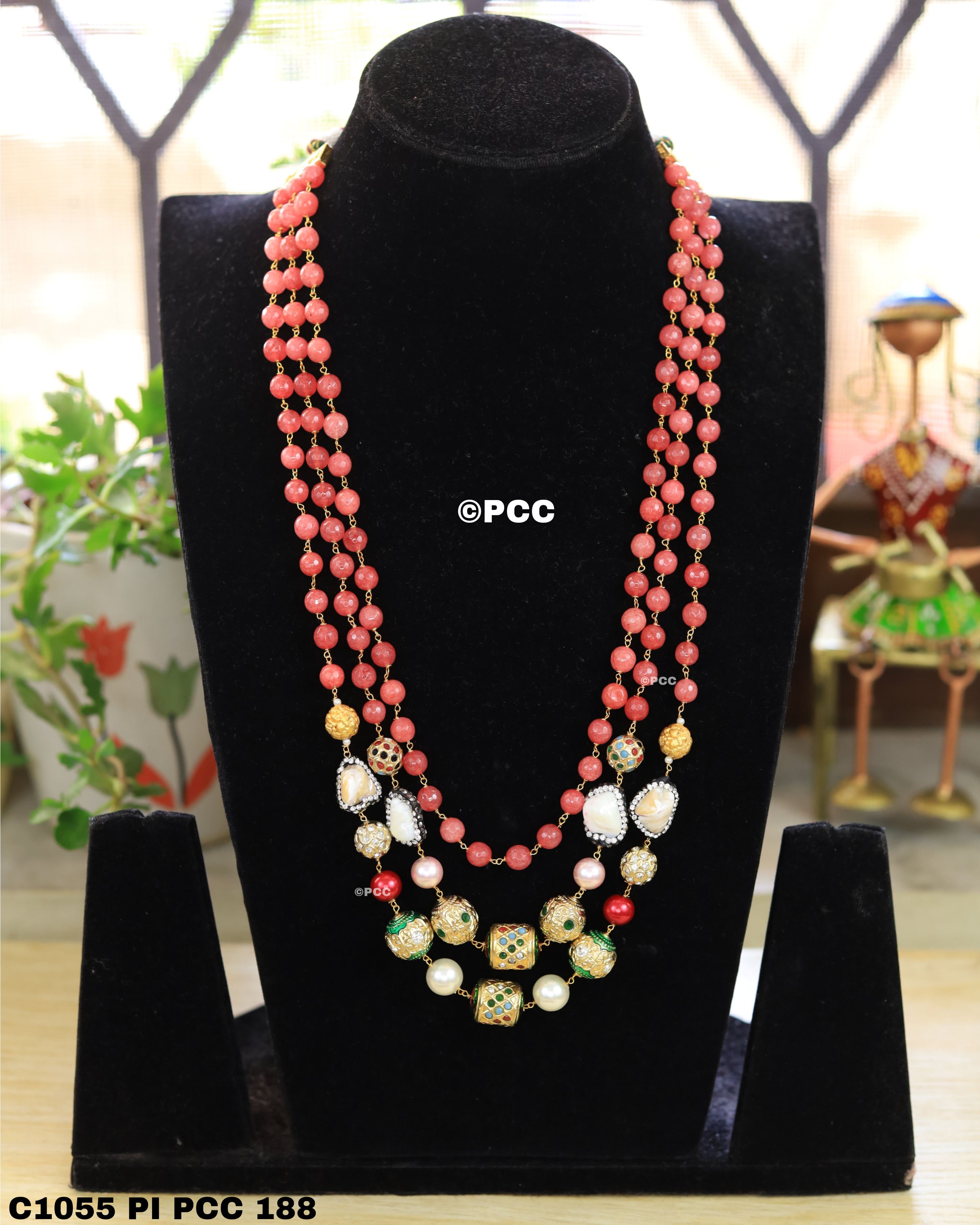 Traditional Classic Gemstone Beads Mala Necklace