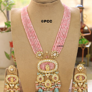 Handmade Kundan Long necklace & one pair of earrings