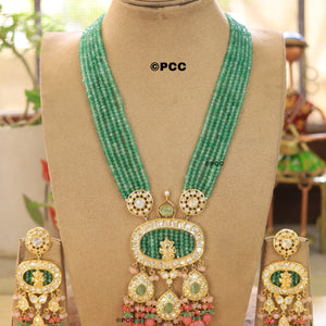 Handmade Kundan Long necklace & one pair of earrings