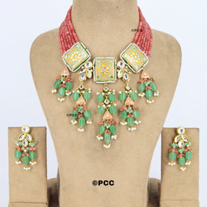 Heritage Treasures Rajasthani Traditional Kundan Necklace Set