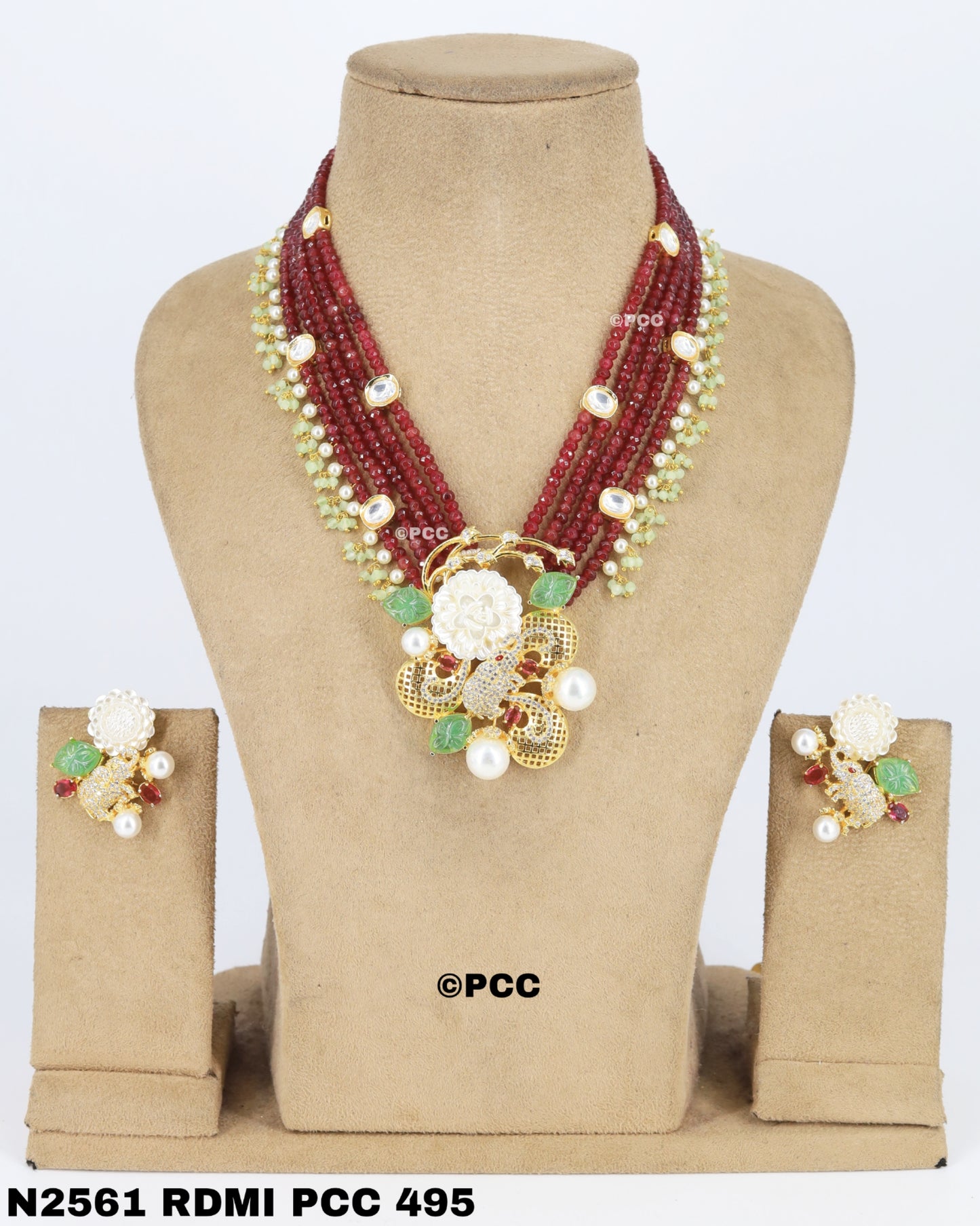 Designer Mother of Pearl Handmade Necklace set with Earrings