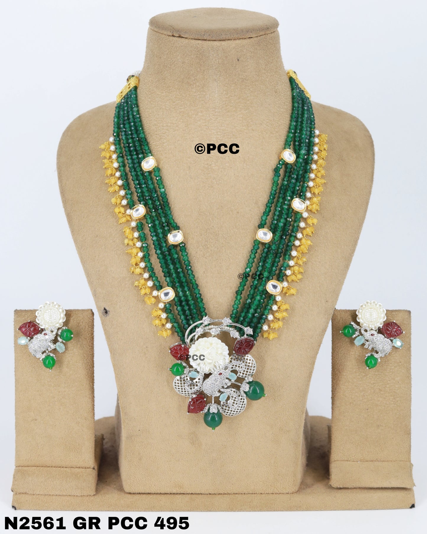 Designer Mother of Pearl Handmade Necklace set with Earrings