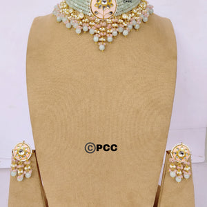 Glamorous Choker Necklace with Earring set