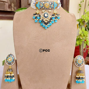 Opulent Choker Necklace with Earring set