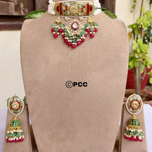 Opulent Choker Necklace with Earring set