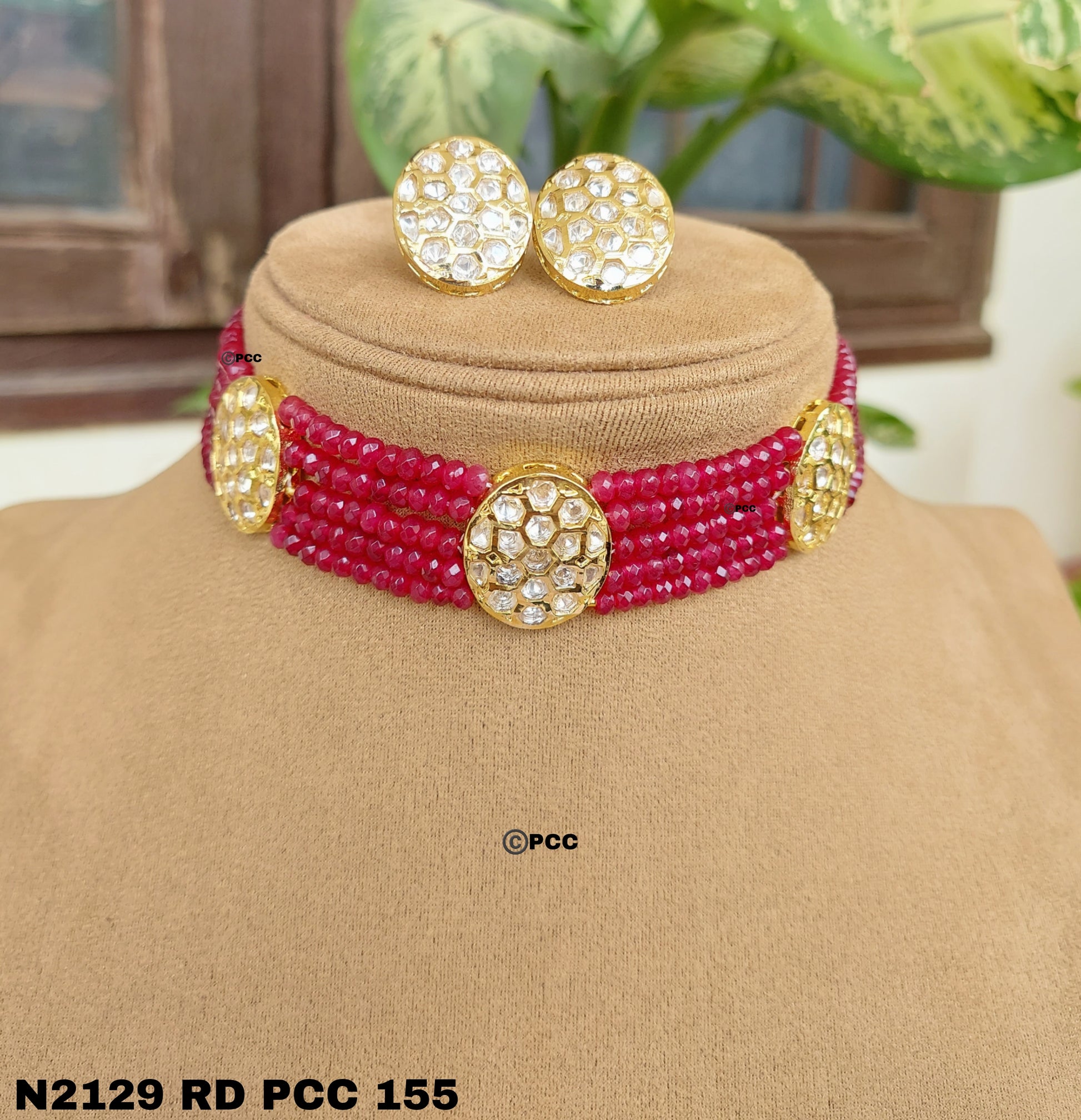 Kundan Choker Necklace Set Handmade Jewelry