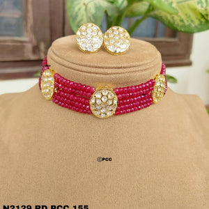 Kundan Choker Necklace Set Handmade Jewelry