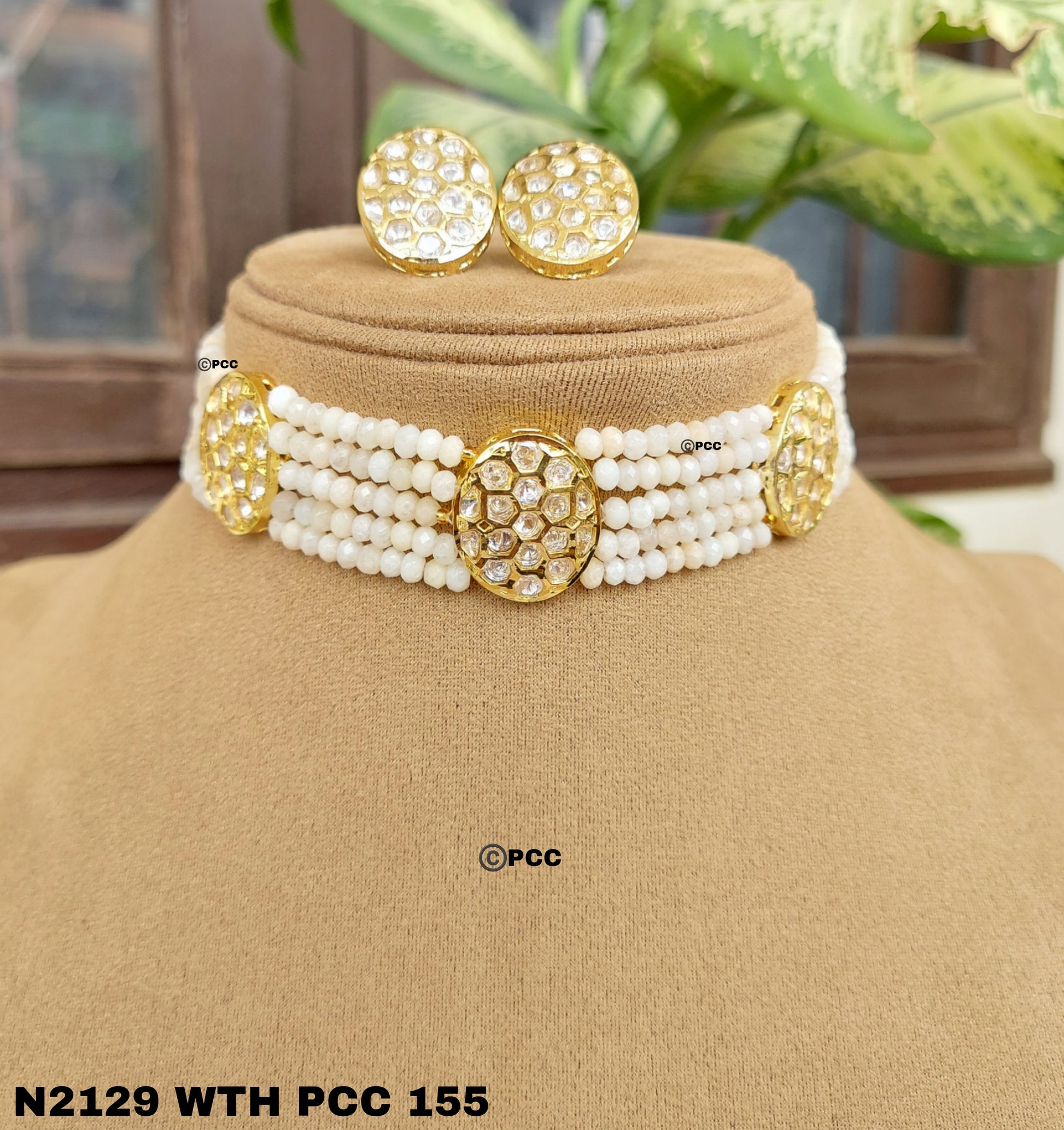 Kundan Choker Necklace Set Handmade Jewelry