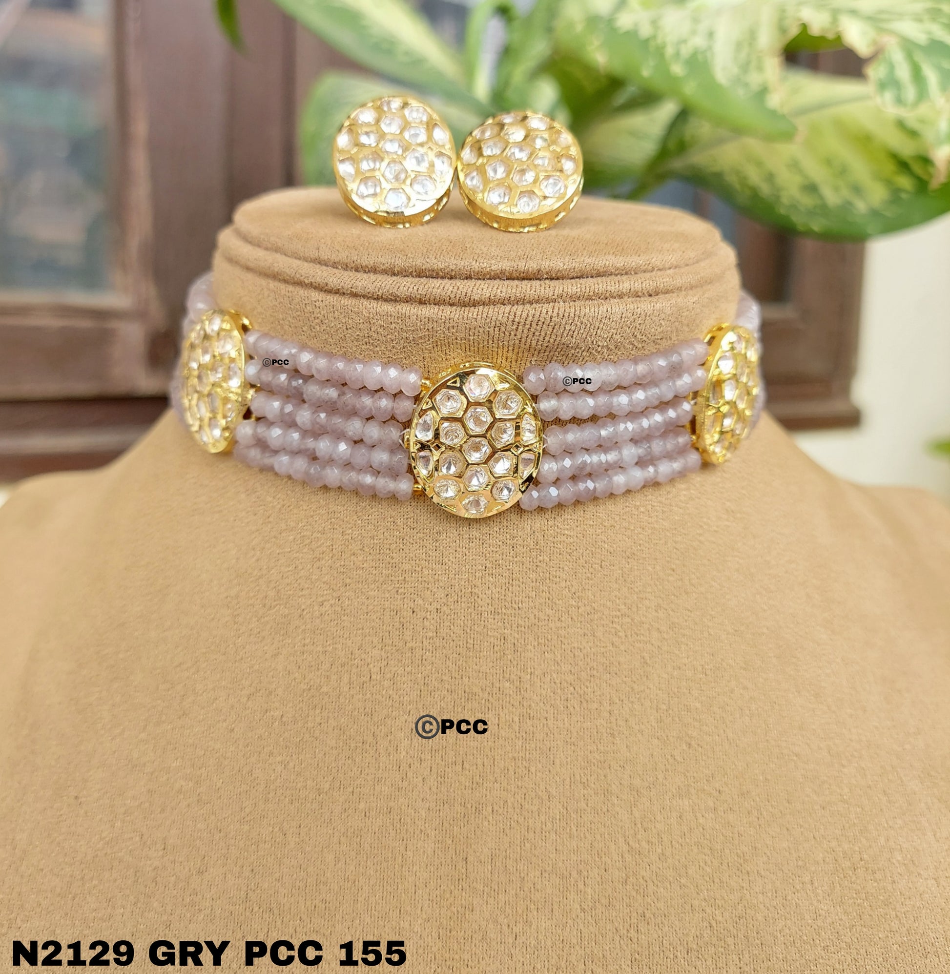 Kundan Choker Necklace Set Handmade Jewelry