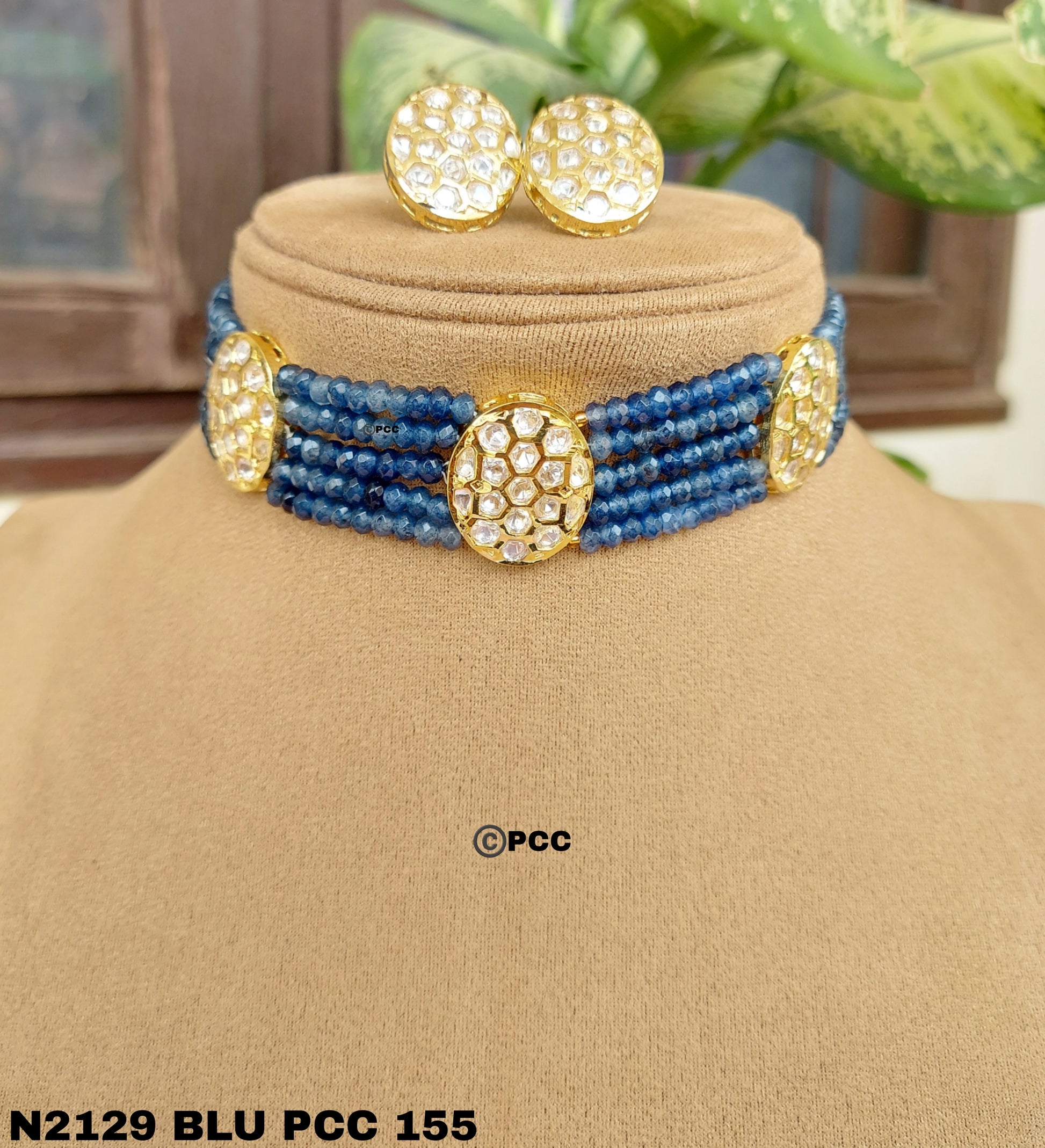 Kundan Choker Necklace Set Handmade Jewelry