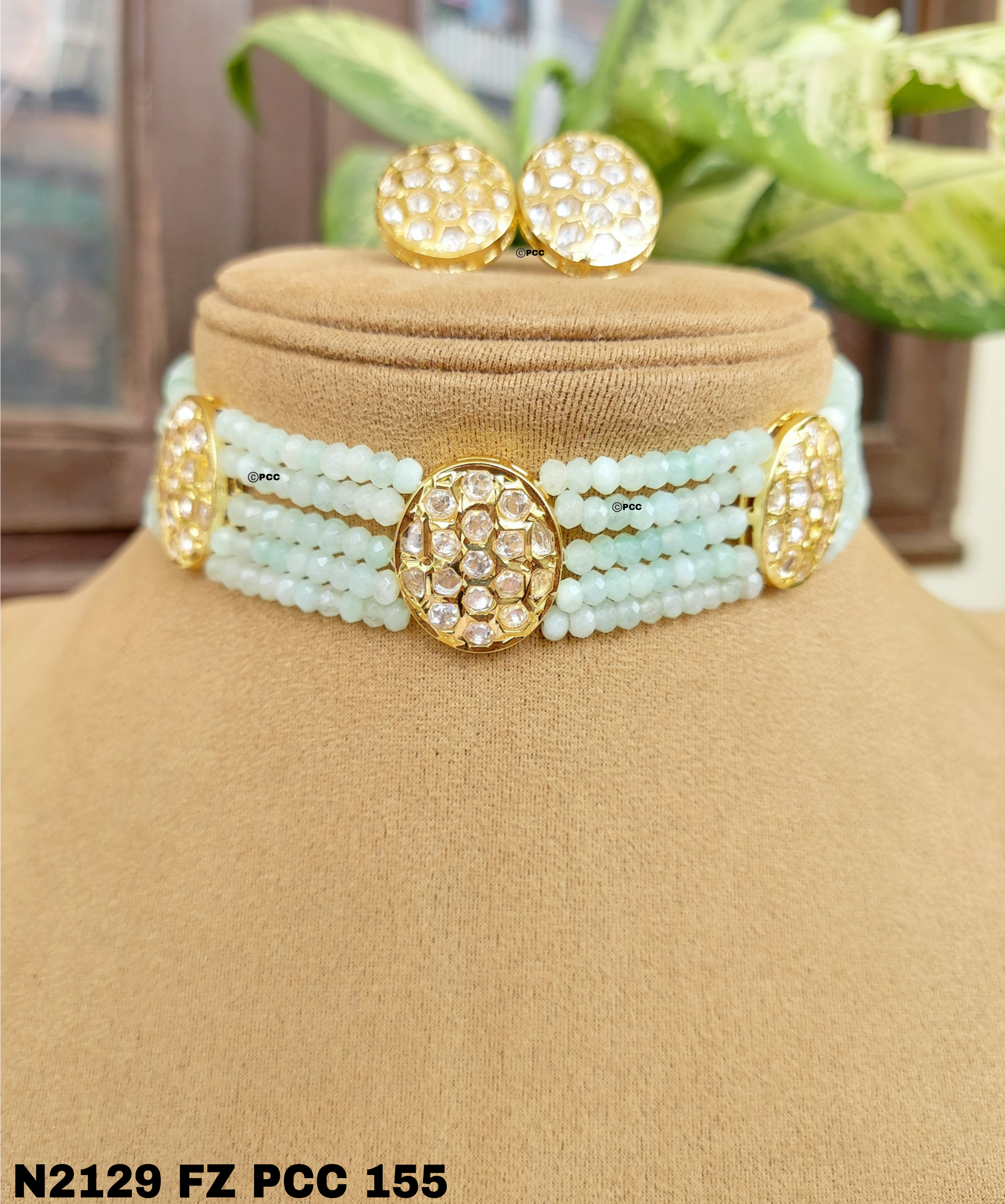 Kundan Choker Necklace Set Handmade Jewelry