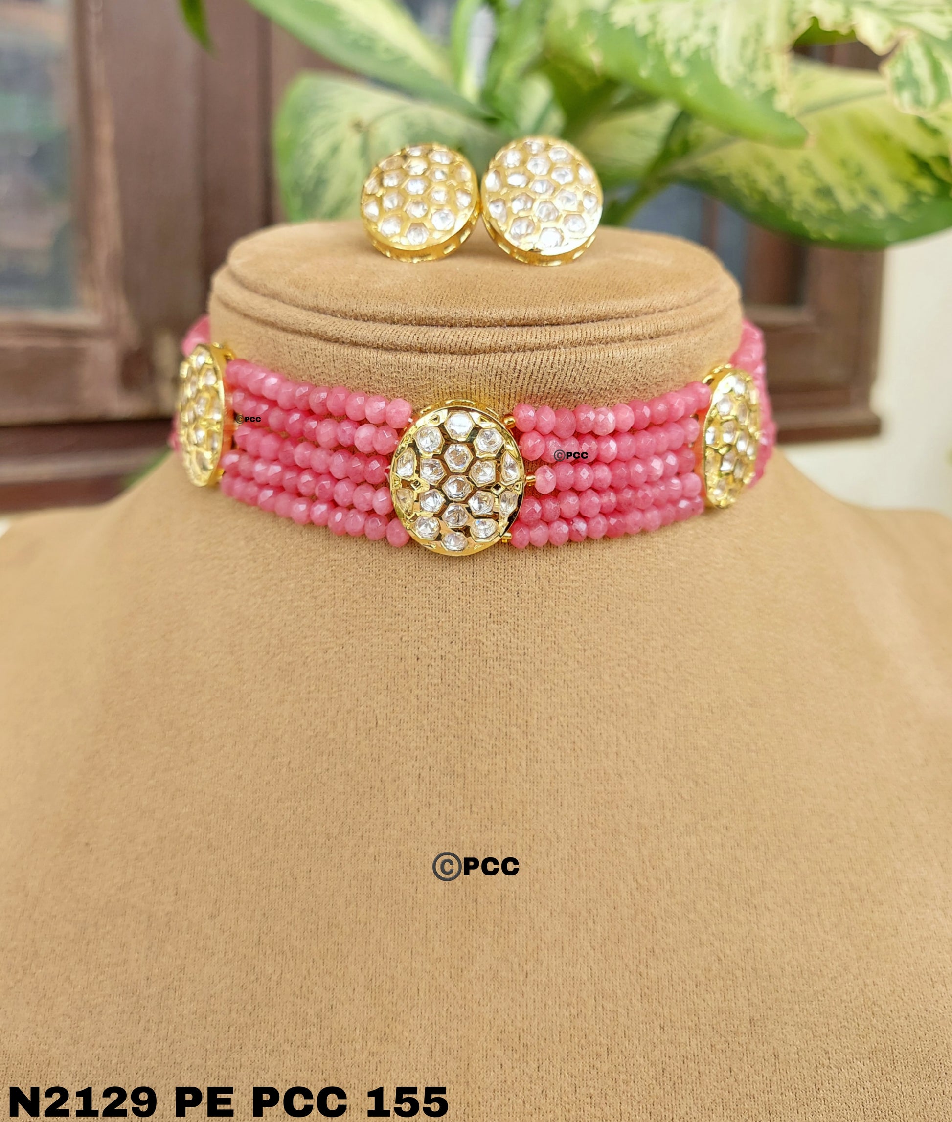 Kundan Choker Necklace Set Handmade Jewelry