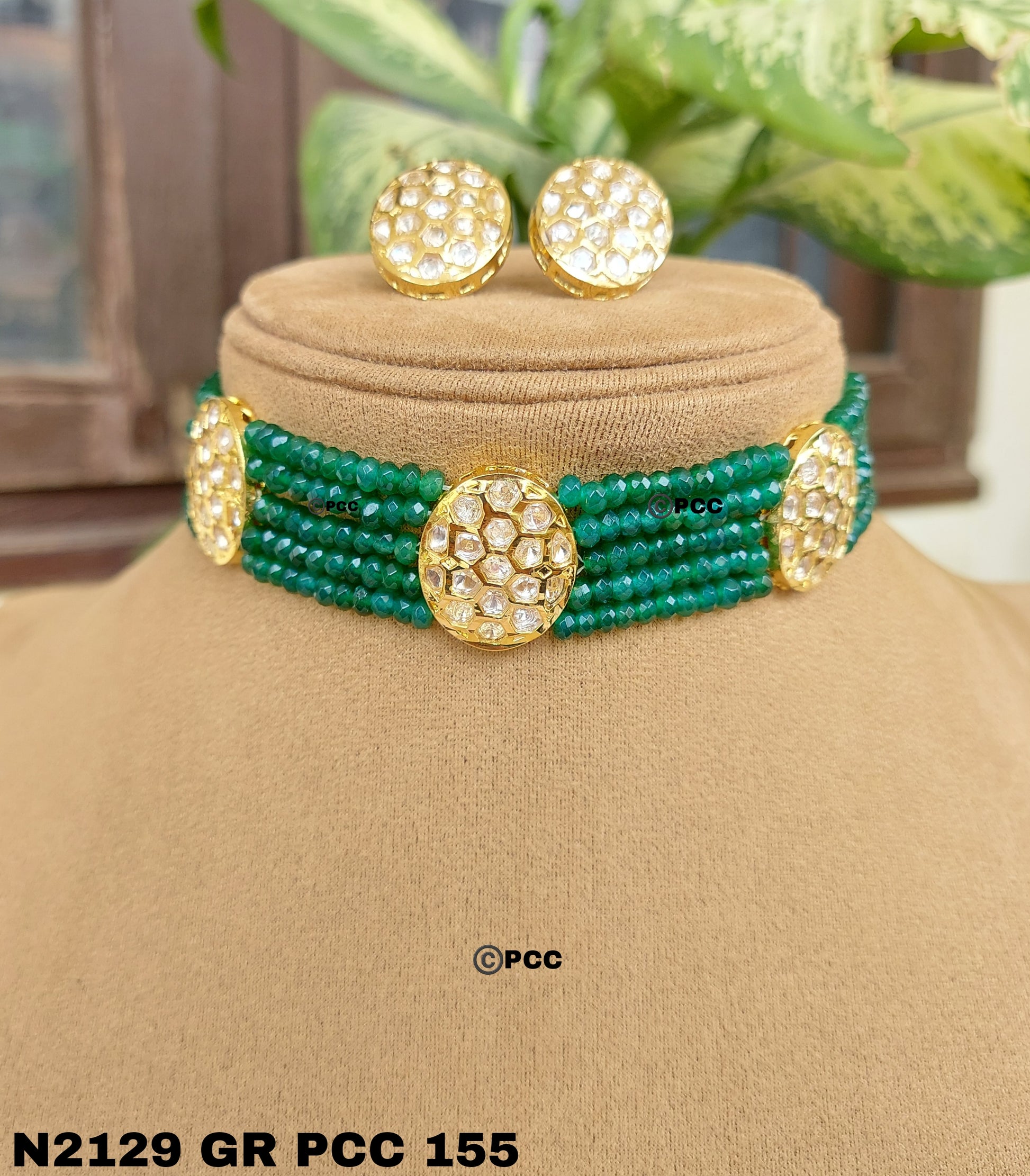 Kundan Choker Necklace Set Handmade Jewelry