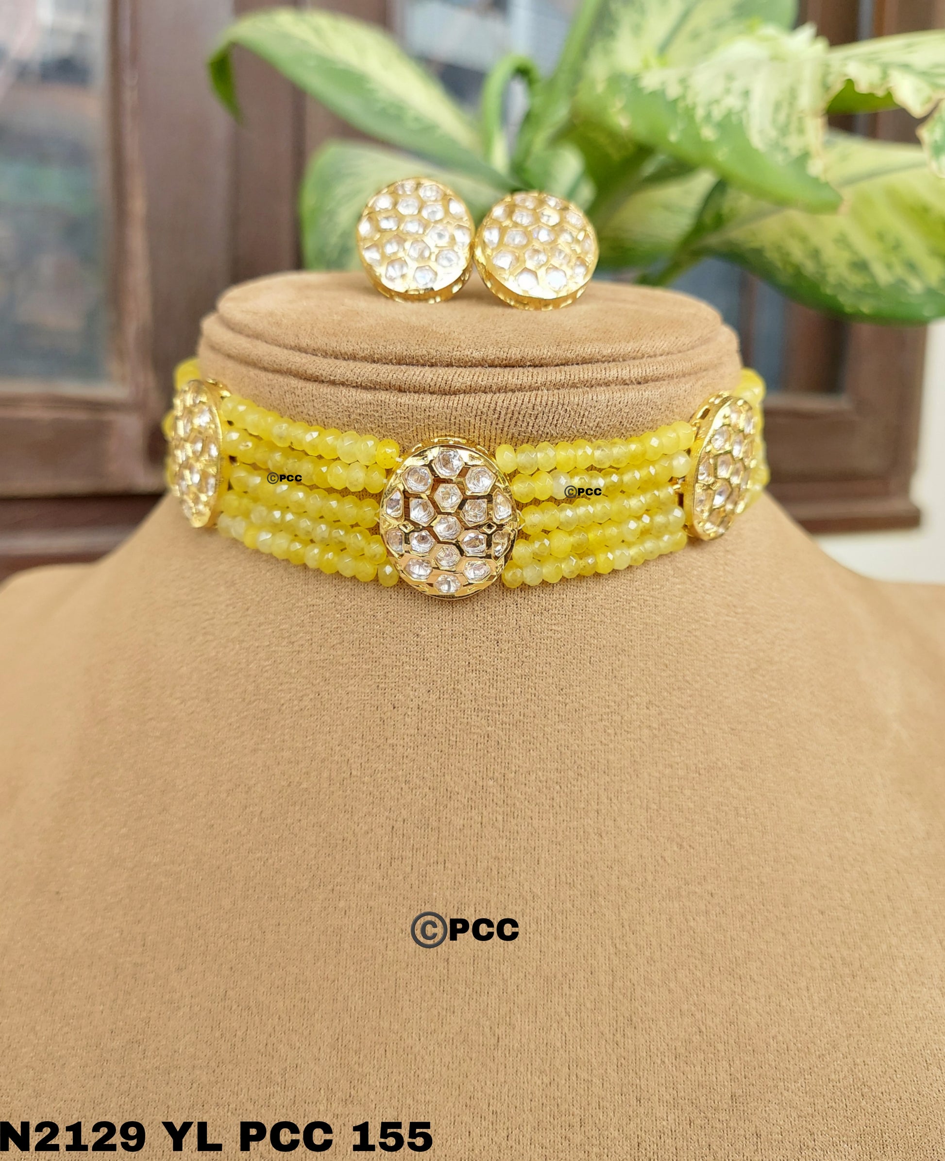 Kundan Choker Necklace Set Handmade Jewelry