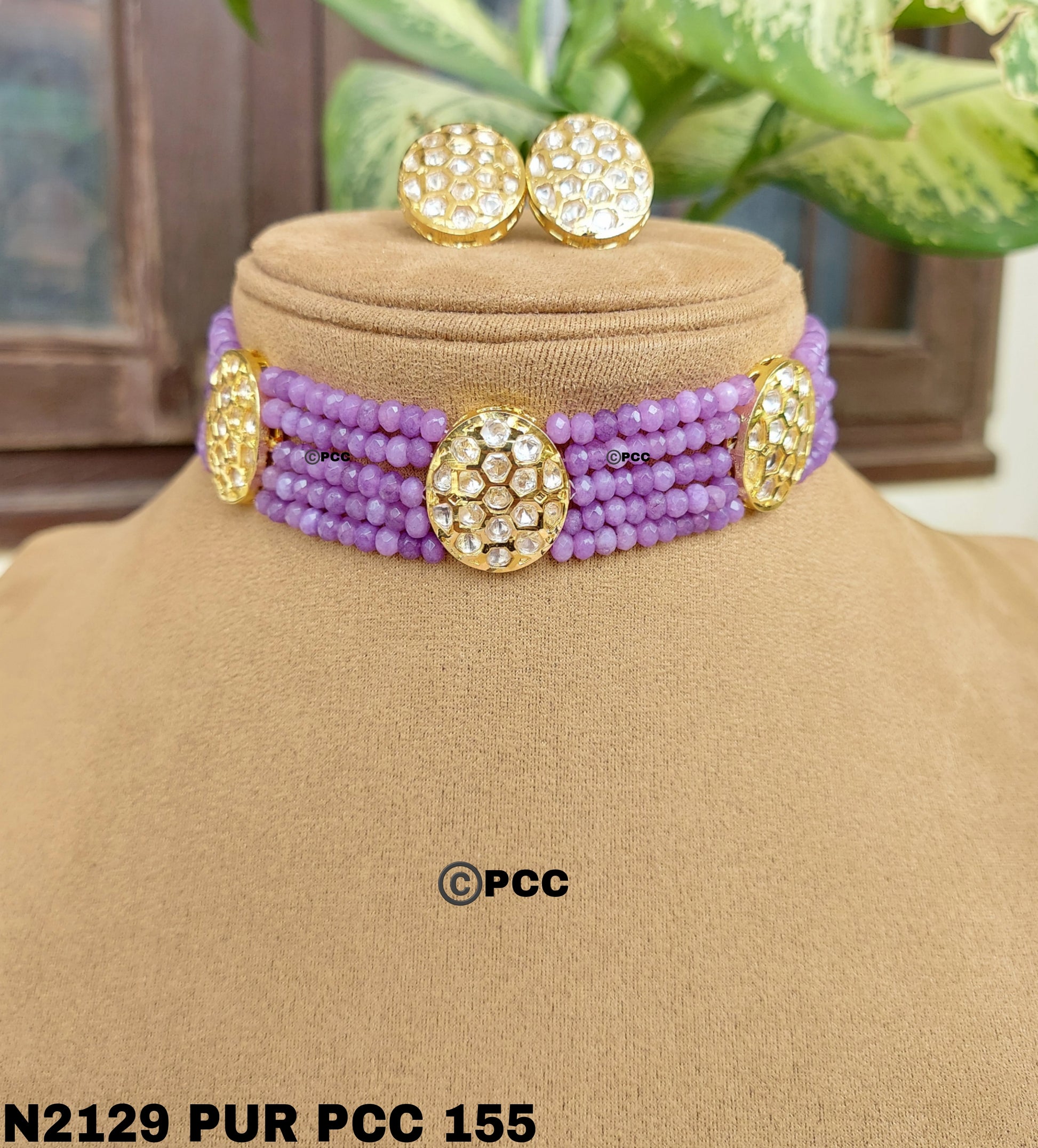 Kundan Choker Necklace Set Handmade Jewelry