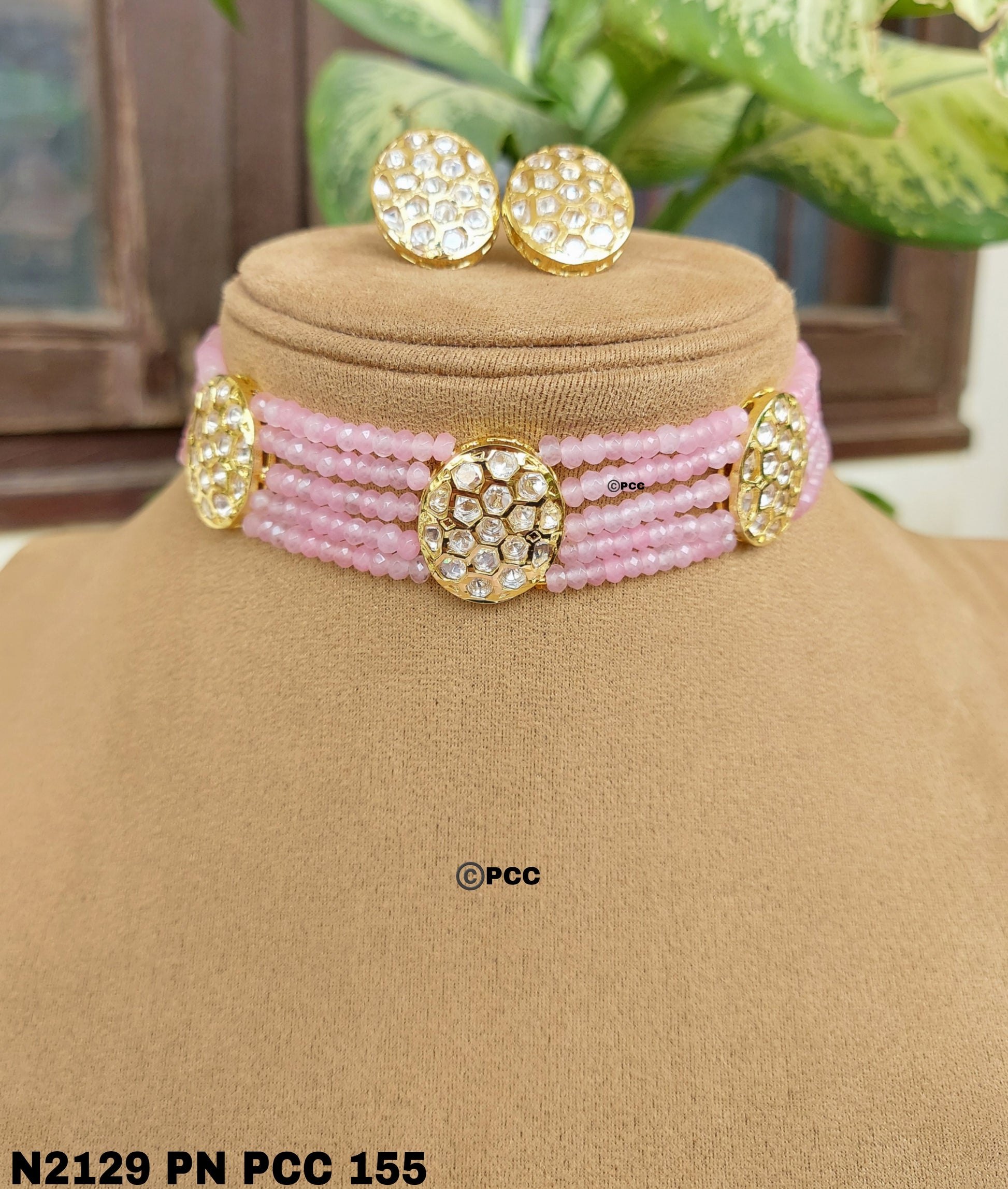 Kundan Choker Necklace Set Handmade Jewelry