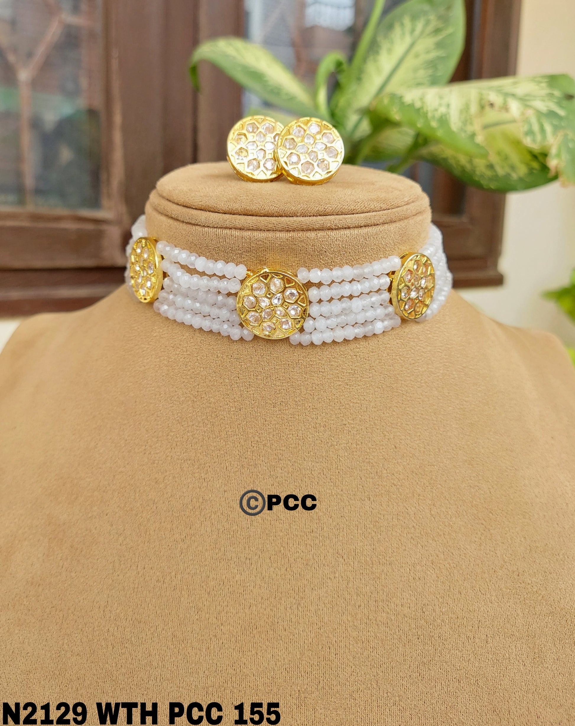 Kundan Choker Necklace Set Handmade Jewelry