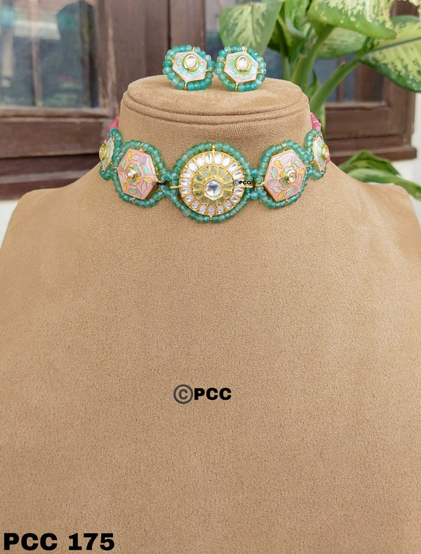 Designer Choker Necklace with earrings at Pinkcity Craft