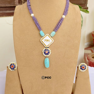 Designer Long Necklace with Earring