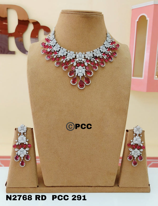 Cubic Zirconia Necklace Set with Earrings