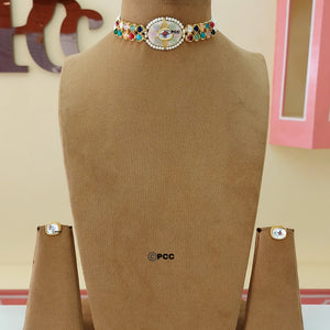 Minimalist Muse Choker With Kundan Sttuds