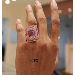 square shape CZ stone cocktail ring