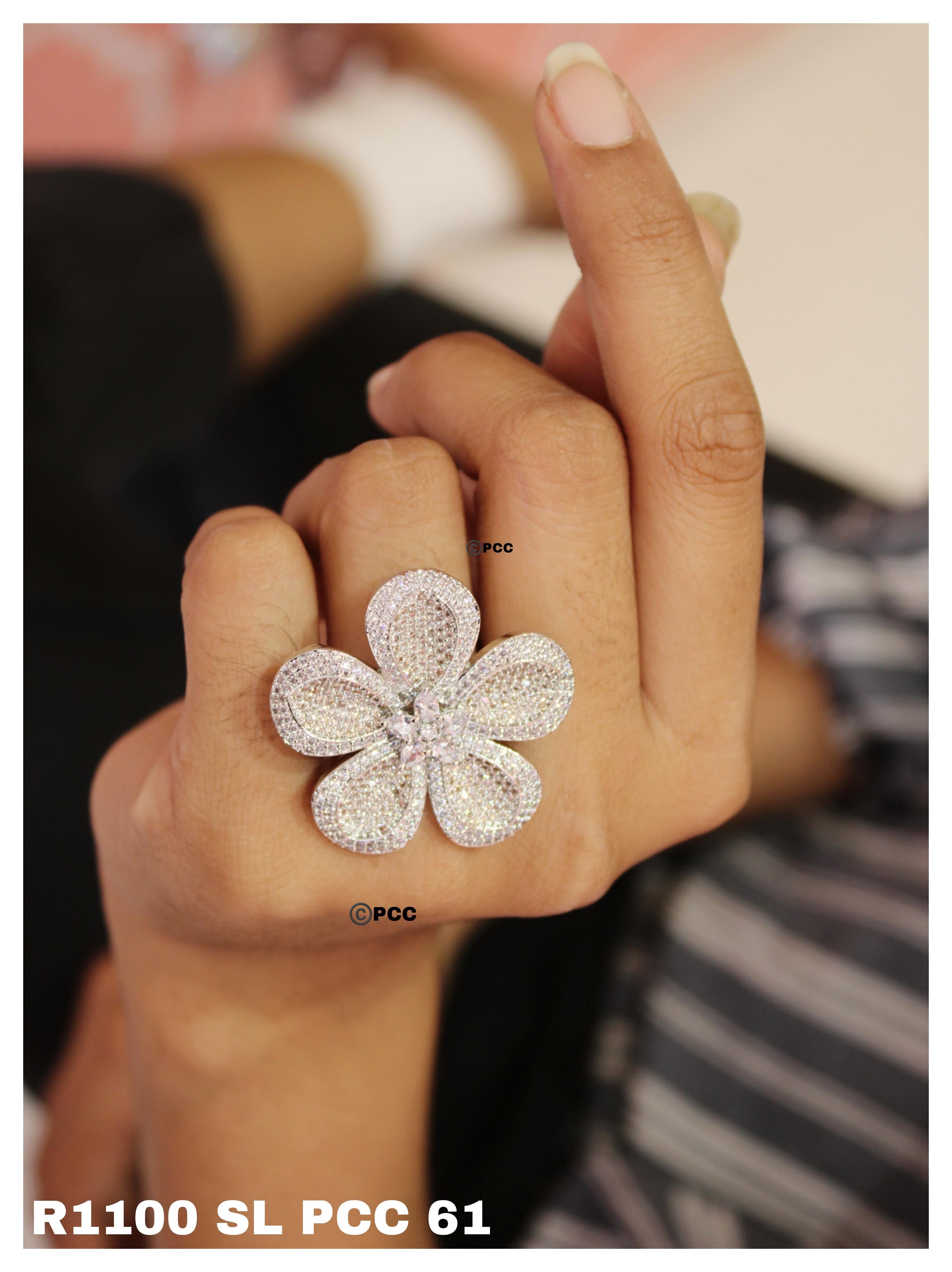 Crystal Bloom Statement Ring