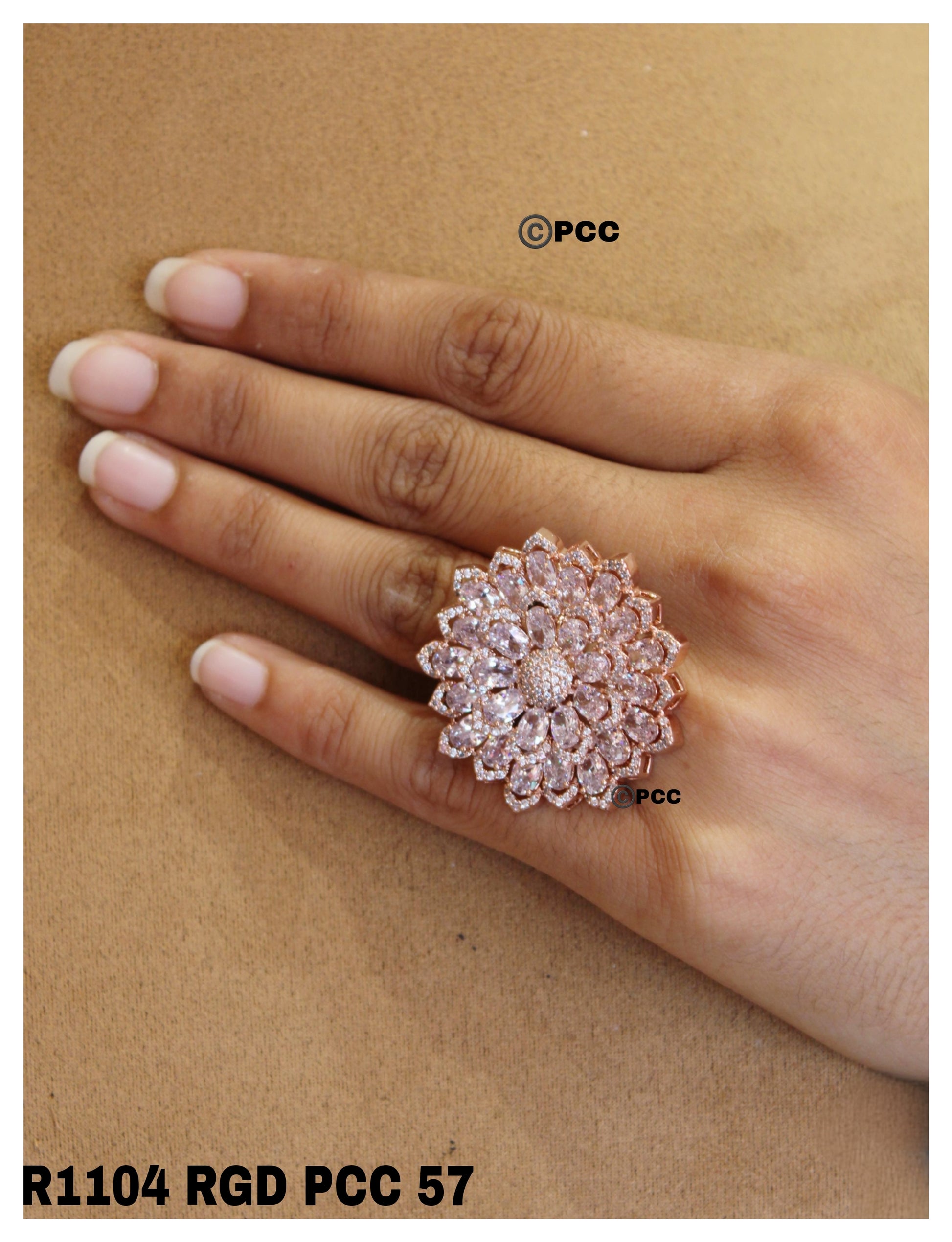 Rose gold finish CZ stone Rings