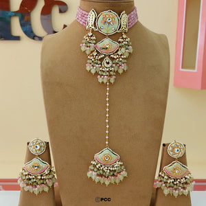 ELEGANT MEENA CHOKER NECKLACE WITH EARRINGS