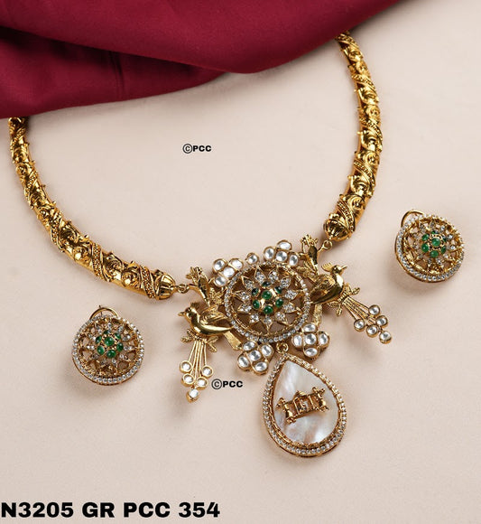 "Modern Polki Fusion Necklace Set – Luxury & Style"