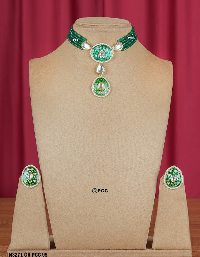 Hariyali Meenakari Rajwada Set