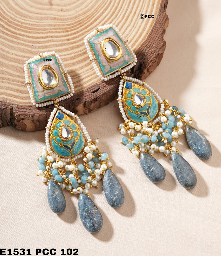 Meenakari Dangler Earrings, unique earrings | Perfect for Special Occasions