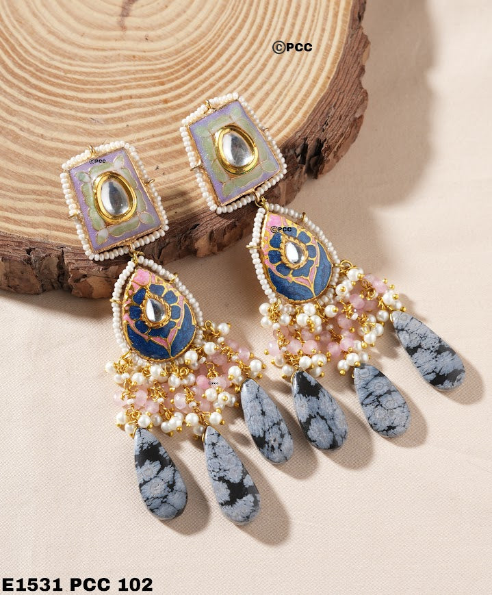 Meenakari Dangler Earrings, unique earrings | Perfect for Special Occasions