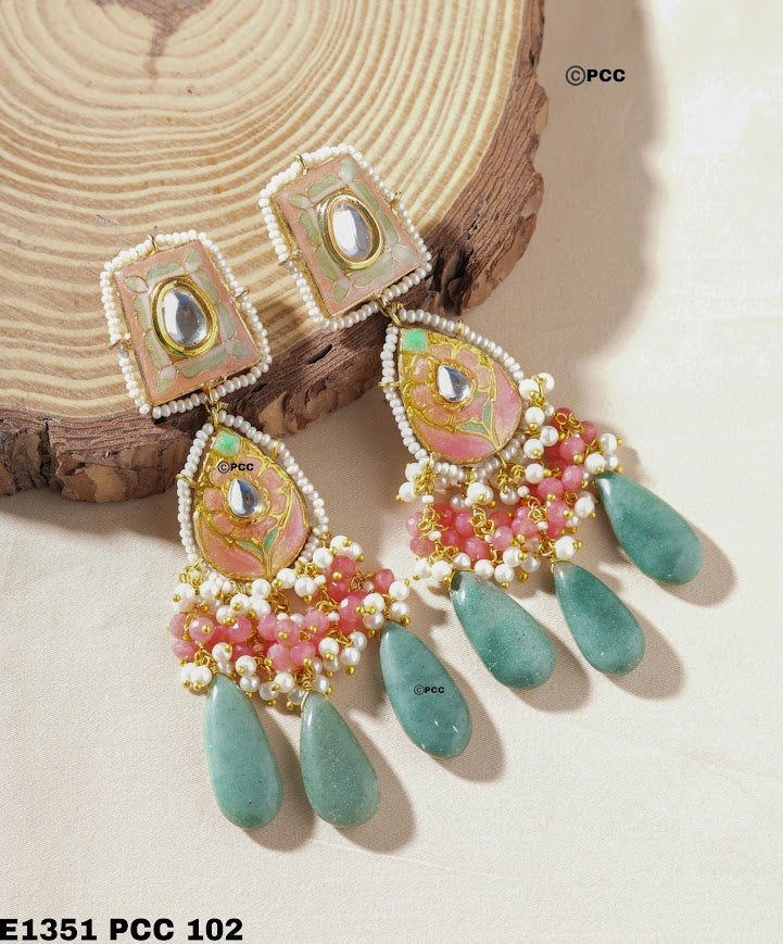 Noor Pastel Meena Danglers