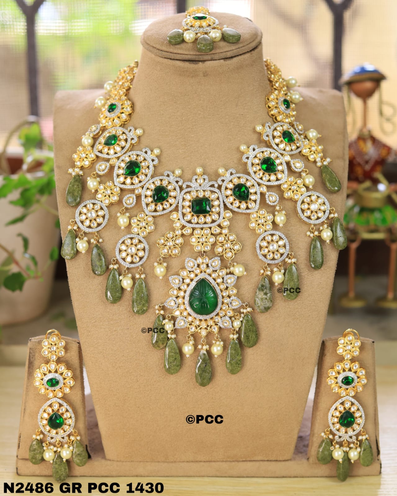 Handmade Bridal Heavy Royal Necklace set with Earrings