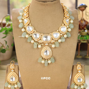 Uncut Polki Necklace set with Earrings.