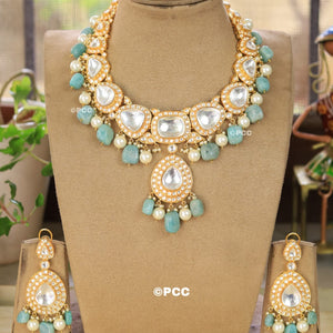 Uncut Polki Necklace set with Earrings.