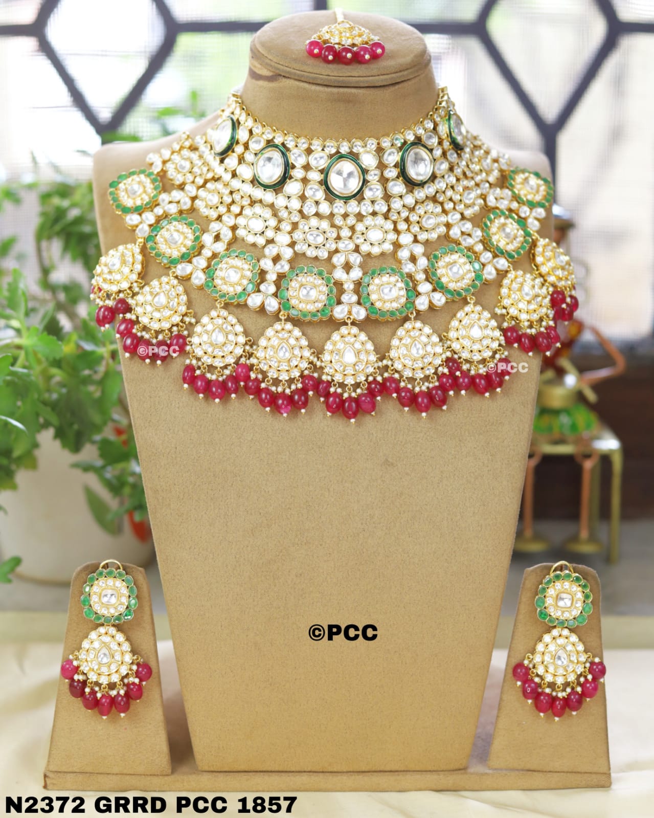 Uncut Polki Necklace set with Earrings