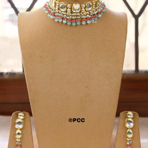 Kundan Radiance Choker Necklace Set with Tika