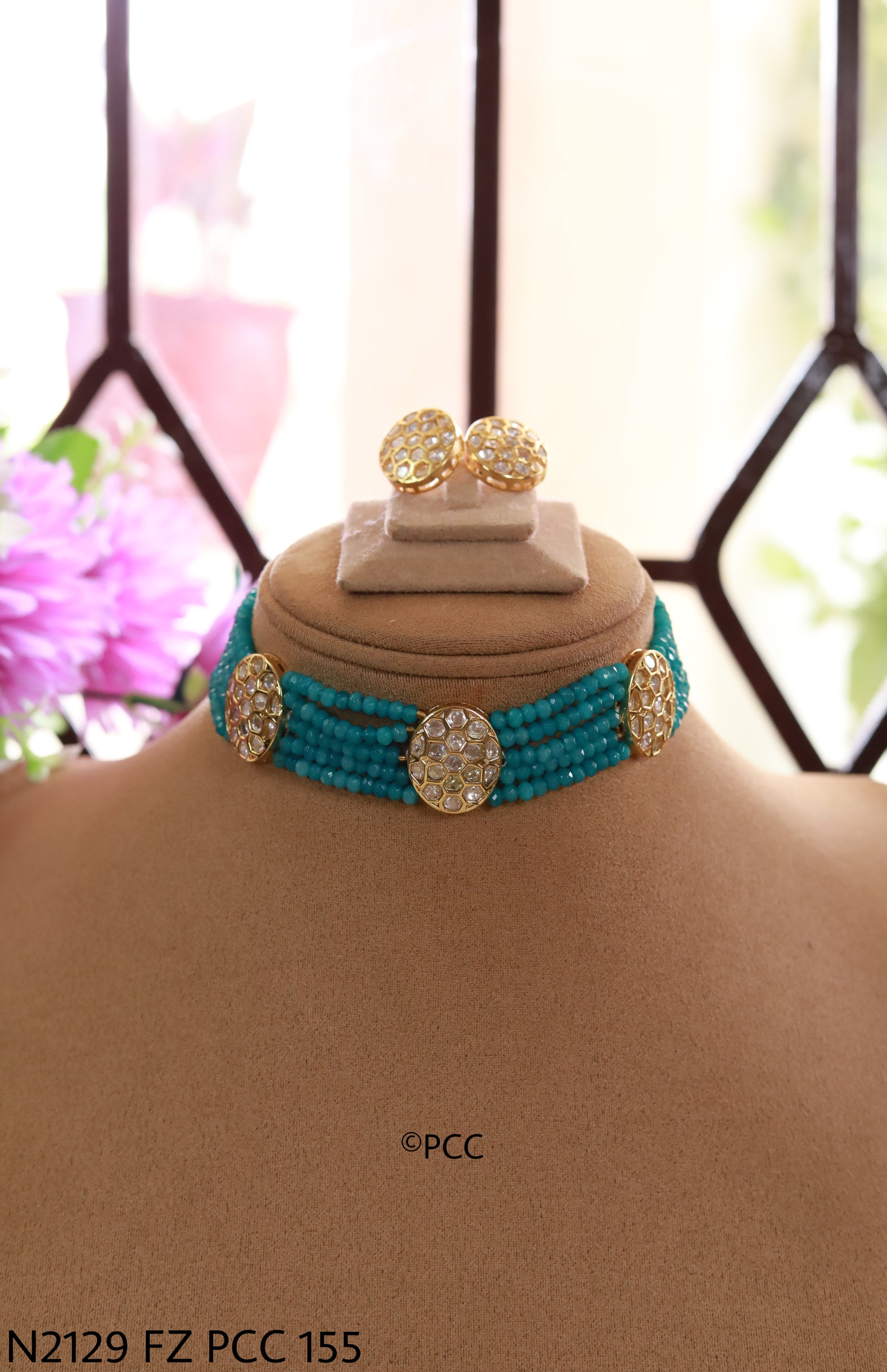 Kundan Choker Necklace Set Handmade Jewelry