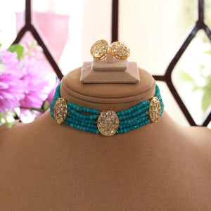 Kundan Choker Necklace Set Handmade Jewelry