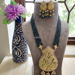 Kundan Meena Pandent Necklace