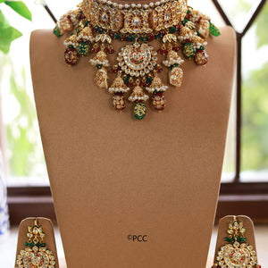 Handmade Kundan Bridal Necklace Set Traditional Rajasthani Bridal Jewelry