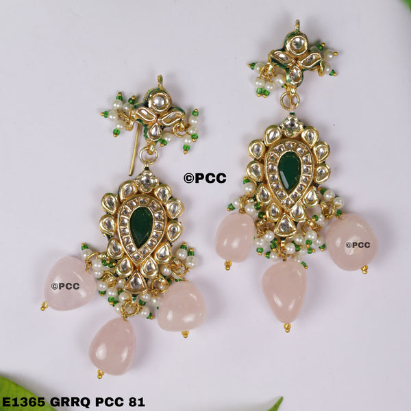 Meenakari Moti Bandai earrings