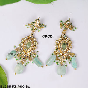 Meenakari Moti Bandai earrings