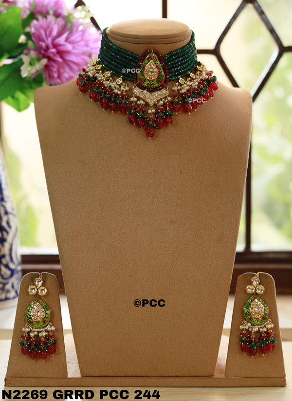 Handmade kundan Choker Necklace Set- Buy Now