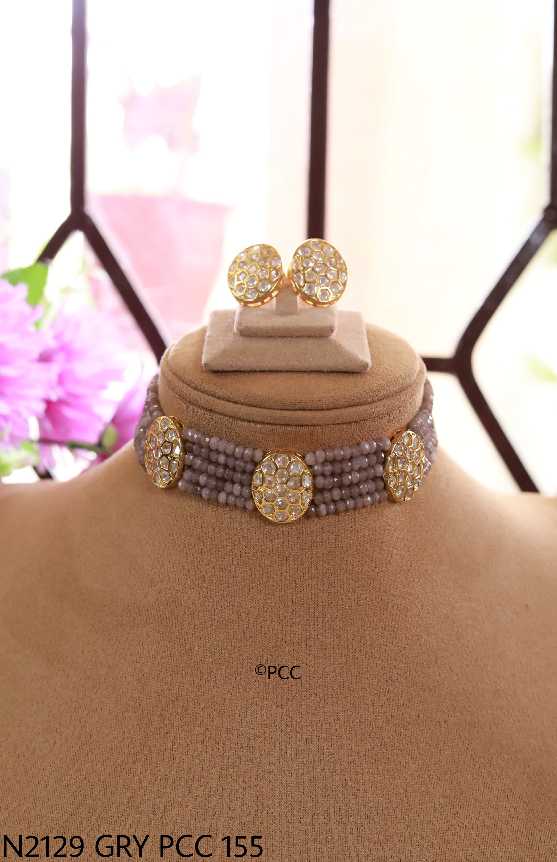 Kundan Choker Necklace Set Handmade Jewelry