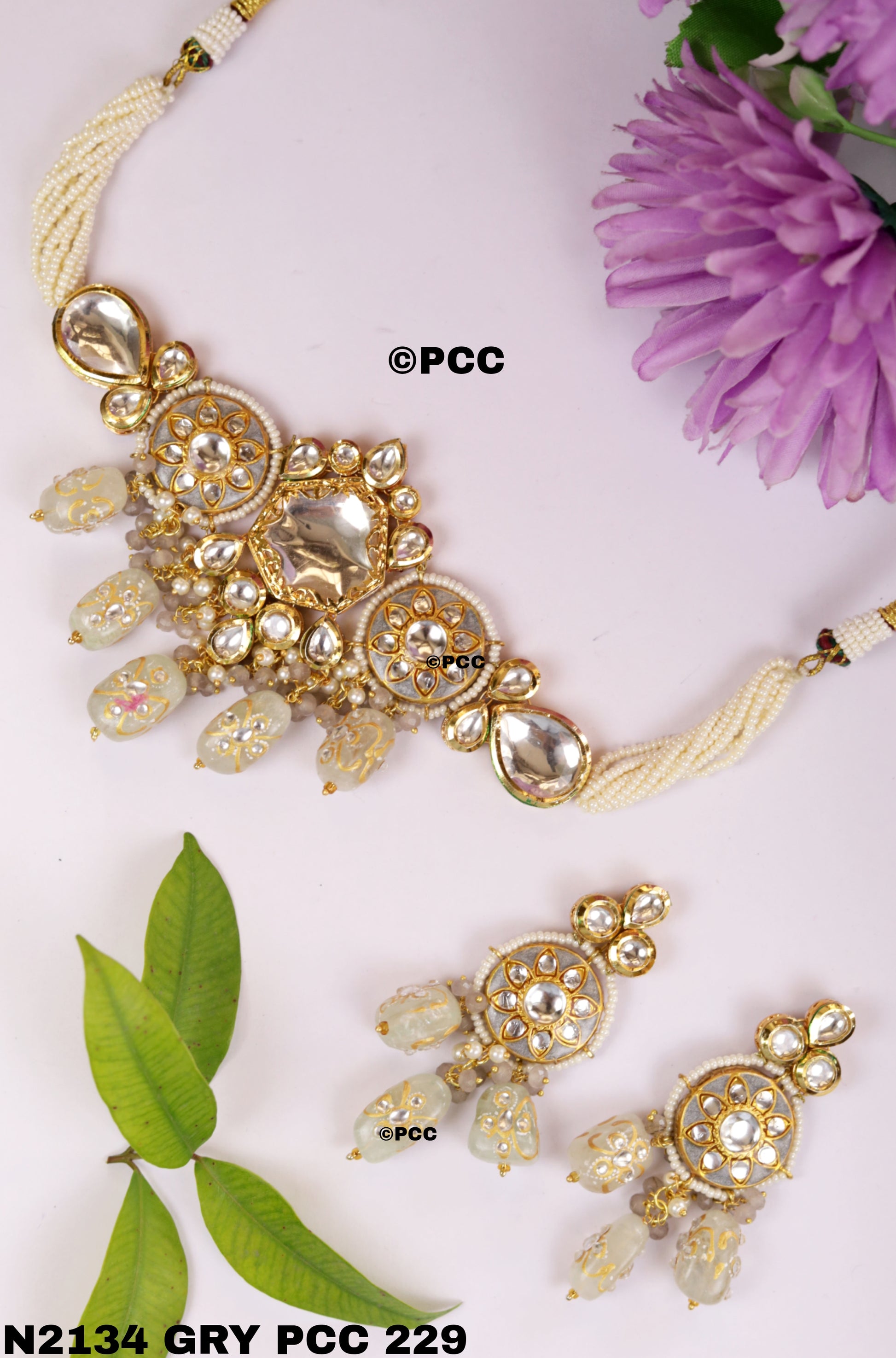 Ethereal Charm Kundan Choker Necklace Set