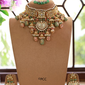 Handmade Kundan Bridal Necklace Set Traditional Rajasthani Bridal Jewelry